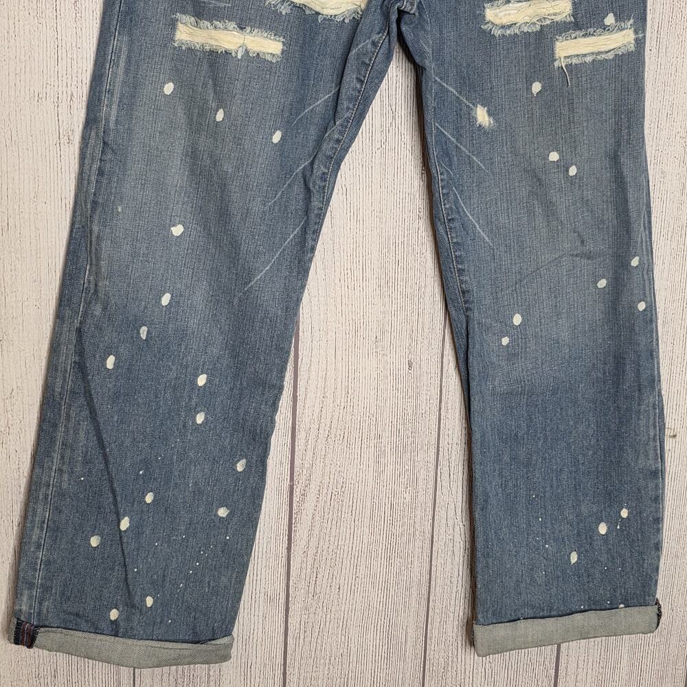 Y2K Von Dutch Compton Distressed Paint Splatter Jeans USA Made 34x32 - Picture 4 of 12